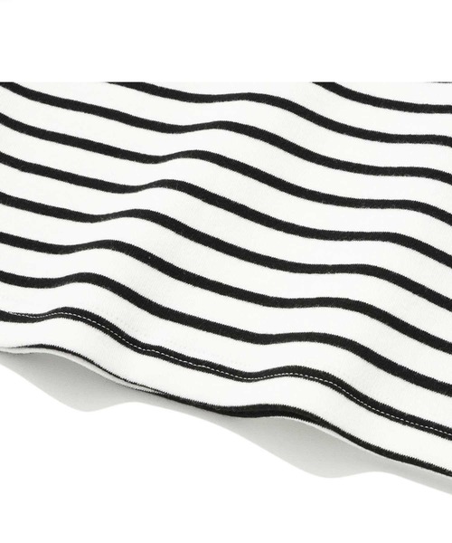 WOOALONG(ウアロン)の「『WOOALONG/ウアロン』Double stripe crop short sleeved T-shirt/ボーダー柄クロップド丈半袖Tシャツ(Tシャツ/カットソー・レディース・ブラック×ホワイト/A・XS/S)」の13枚目の写真