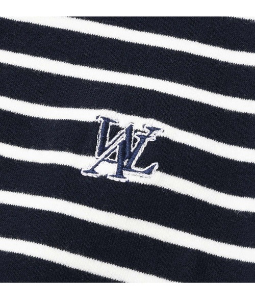 WOOALONG(ウアロン)の「『WOOALONG/ウアロン』Double stripe crop short sleeved T-shirt/ボーダー柄クロップド丈半袖Tシャツ(Tシャツ/カットソー・レディース・ブラック×ホワイト/A・XS/S)」の17枚目の写真
