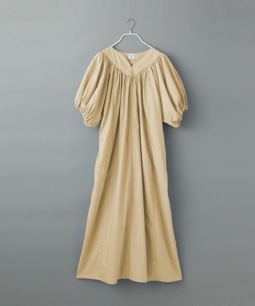 e/rm（イーアールエム）の「【e/rm】プレミアオーガニックコットン_ソデボリュームワンピース　949622（ワンピース・レディース・ブルー系その他3/ブラウン/ブラック/ライトイエロー・FREE）」の4枚目の写真