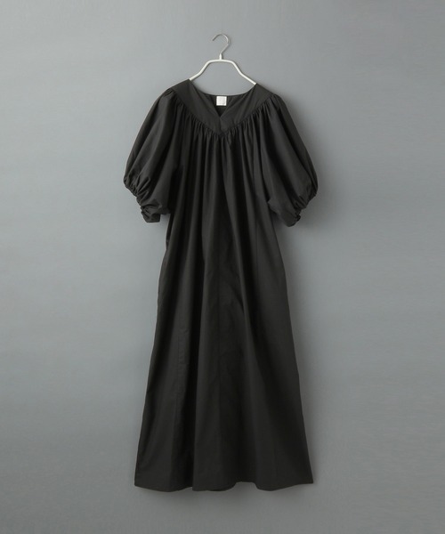 e/rm（イーアールエム）の「【e/rm】プレミアオーガニックコットン_ソデボリュームワンピース　949622（ワンピース・レディース・ブルー系その他3/ブラウン/ブラック/ライトイエロー・FREE）」の2枚目の写真