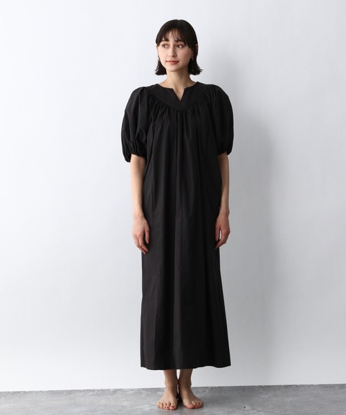 e/rm（イーアールエム）の「【e/rm】プレミアオーガニックコットン_ソデボリュームワンピース　949622（ワンピース・レディース・ブルー系その他3/ブラウン/ブラック/ライトイエロー・FREE）」の13枚目の写真