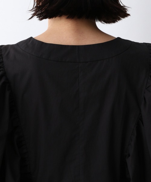 e/rm（イーアールエム）の「【e/rm】プレミアオーガニックコットン_ソデボリュームワンピース　949622（ワンピース・レディース・ブルー系その他3/ブラウン/ブラック/ライトイエロー・FREE）」の18枚目の写真