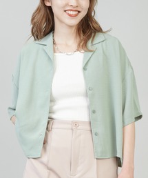 SPINNS | 5分袖ショート丈オープンカラーシャツ(シャツ/ブラウス)