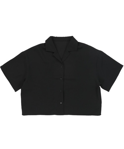 SPINNS（スピンズ）の「5分袖ショート丈オープンカラーシャツ（シャツ/ブラウス・レディース・ブラック/ピンク/ブルー/アイボリー/ミント・ONESIZE）」の8枚目の写真