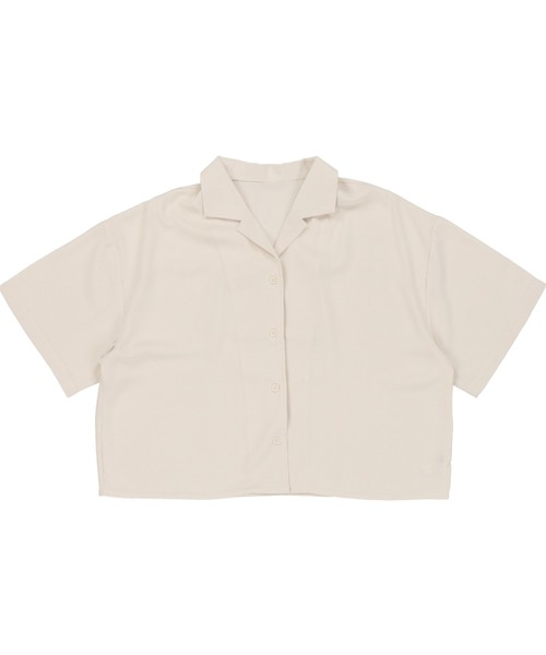 SPINNS（スピンズ）の「5分袖ショート丈オープンカラーシャツ（シャツ/ブラウス・レディース・ブラック/ピンク/ブルー/アイボリー/ミント・ONESIZE）」の6枚目の写真