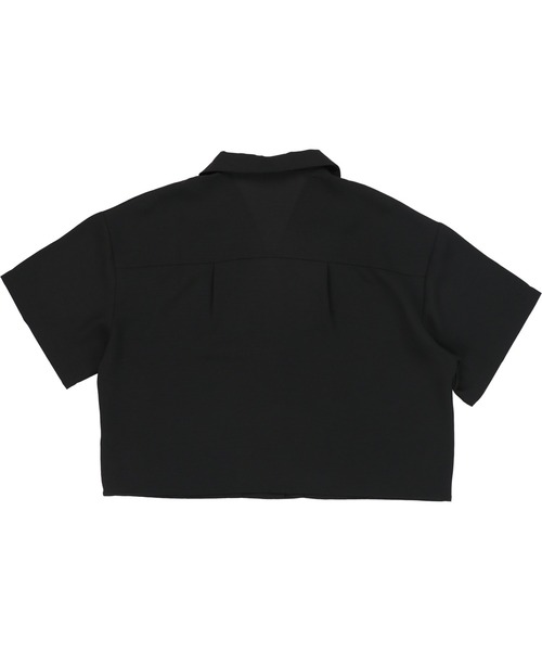 SPINNS（スピンズ）の「5分袖ショート丈オープンカラーシャツ（シャツ/ブラウス・レディース・ブラック/ピンク/ブルー/アイボリー/ミント・ONESIZE）」の9枚目の写真