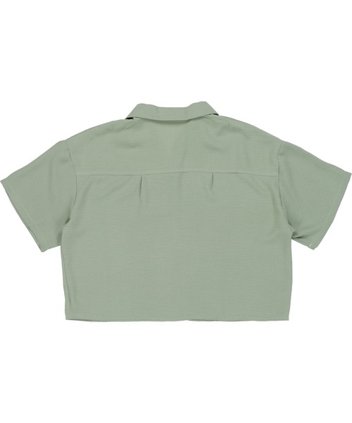 SPINNS（スピンズ）の「5分袖ショート丈オープンカラーシャツ（シャツ/ブラウス・レディース・ブラック/ピンク/ブルー/アイボリー/ミント・ONESIZE）」の11枚目の写真