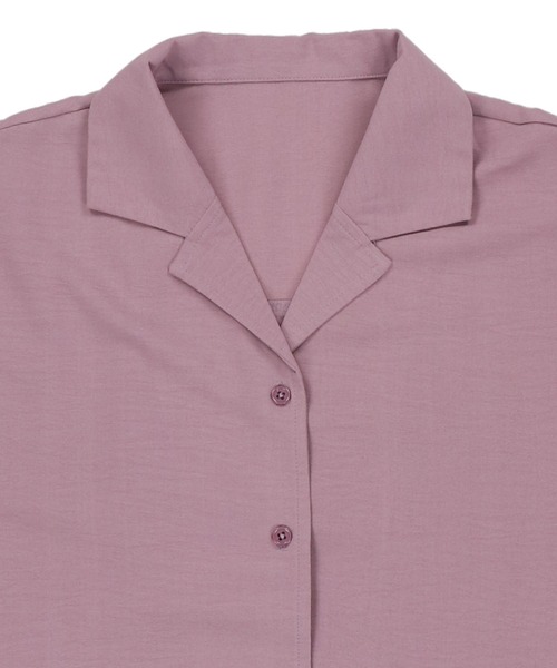 SPINNS（スピンズ）の「5分袖ショート丈オープンカラーシャツ（シャツ/ブラウス・レディース・ブラック/ピンク/ブルー/アイボリー/ミント・ONESIZE）」の16枚目の写真