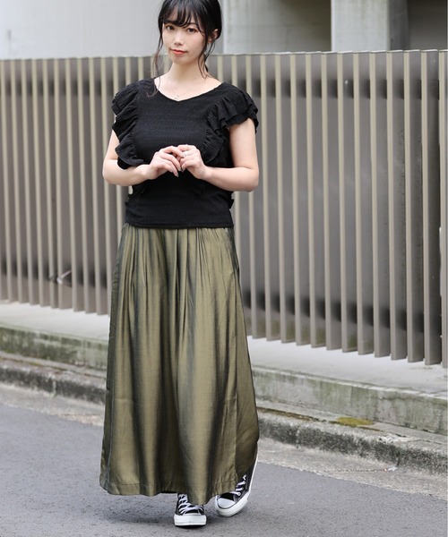 ARCANUM DESIGN（アルカナムデザイン）の「ARL ｷﾞｬｻﾞｰｽﾘｰﾌﾞﾄｯﾌﾟｽ（Tシャツ/カットソー・レディース・ホワイト/ブラック/グレー・FREE）」の7枚目の写真