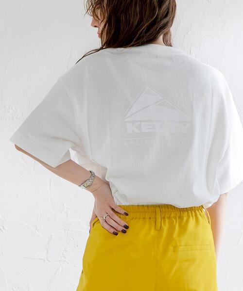 KELTY（ケルティ）の「【WEB限定カラー】KELTY（ケルティ）別注トリプルサンカクバックプリントTシャツ#（Tシャツ/カットソー・レディース・ブラック/ベージュ/パープル/オフホワイト/オリーブ/マスタード/モカ/ナチュラル/コバルトブルー・MEDIUM/LARGE）」の15枚目の写真