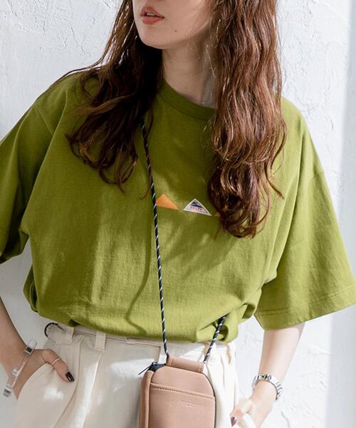 KELTY（ケルティ）の「【WEB限定カラー】KELTY（ケルティ）別注トリプルサンカクバックプリントTシャツ#（Tシャツ/カットソー・レディース・ブラック/ベージュ/パープル/オフホワイト/オリーブ/マスタード/モカ/ナチュラル/コバルトブルー・MEDIUM/LARGE）」の11枚目の写真