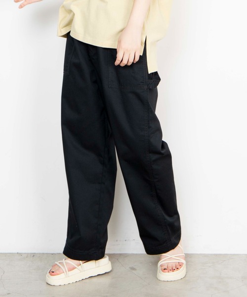 WEGO（ウィゴー）の「WEGO/ハイウエストペインターパンツ（チノパンツ・レディース・ホワイト/ブラック/カーキ・FREE）」の3枚目の写真