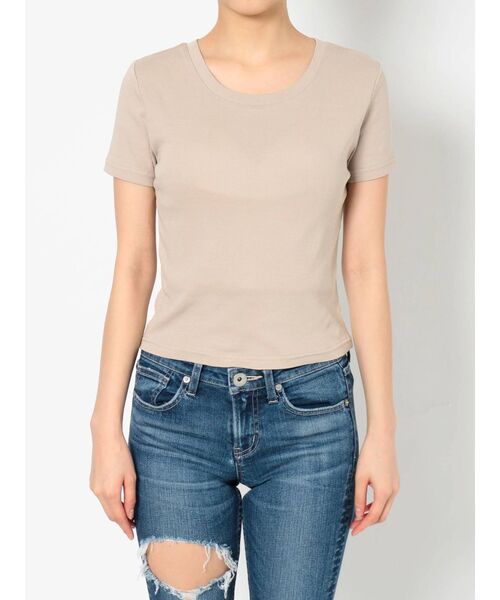 GYDA（ジェイダ）の「BASIC T/S（Tシャツ/カットソー・レディース・ブラック/ベージュ/オフホワイト・FREE）」の8枚目の写真