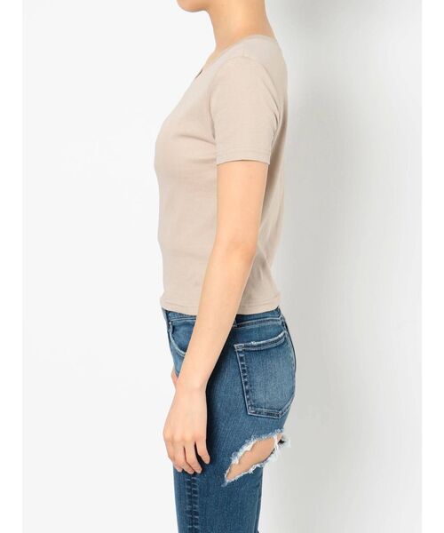 GYDA（ジェイダ）の「BASIC T/S（Tシャツ/カットソー・レディース・ブラック/ベージュ/オフホワイト・FREE）」の9枚目の写真