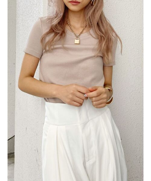 GYDA（ジェイダ）の「BASIC T/S（Tシャツ/カットソー・レディース・ブラック/ベージュ/オフホワイト・FREE）」の20枚目の写真