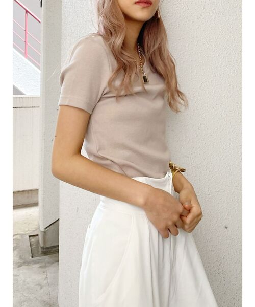 GYDA（ジェイダ）の「BASIC T/S（Tシャツ/カットソー・レディース・ブラック/ベージュ/オフホワイト・FREE）」の21枚目の写真