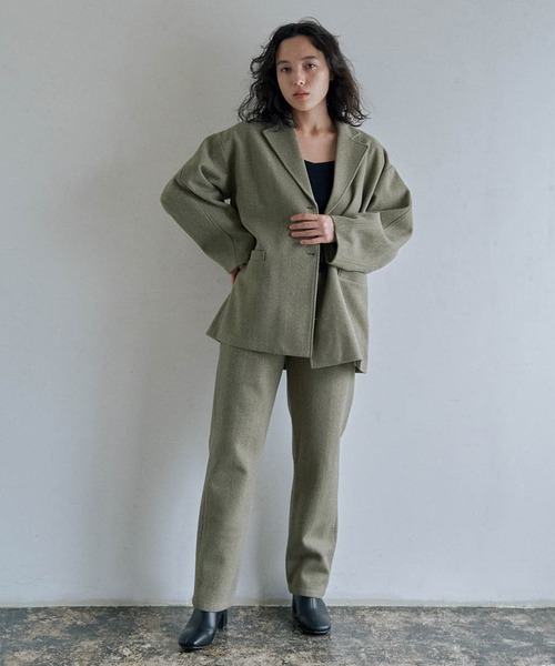 select MOCA（セレクトモカ）の「2021 AW ヘリンボーンシングルタックパンツ（その他パンツ・レディース・ダークブラウン/カーキオリーブ・SMALL/MEDIUM）」の3枚目の写真