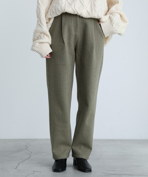 select MOCA（セレクトモカ）の「2021 AW ヘリンボーンシングルタックパンツ（その他パンツ・レディース・ダークブラウン/カーキオリーブ・SMALL/MEDIUM）」の20枚目の写真