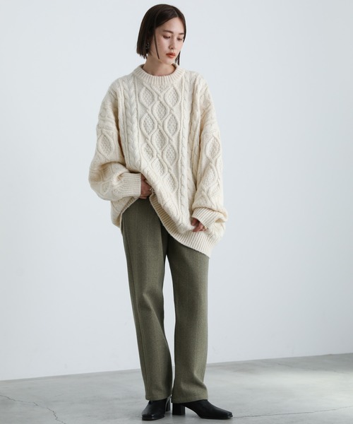 select MOCA（セレクトモカ）の「2021 AW ヘリンボーンシングルタックパンツ（その他パンツ・レディース・ダークブラウン/カーキオリーブ・SMALL/MEDIUM）」の21枚目の写真