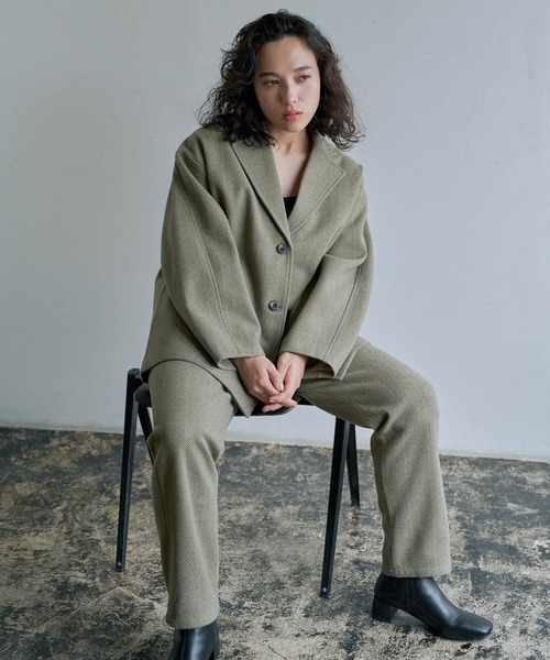 select MOCA（セレクトモカ）の「2021 AW ヘリンボーンシングルタックパンツ（その他パンツ・レディース・ダークブラウン/カーキオリーブ・SMALL/MEDIUM）」の17枚目の写真