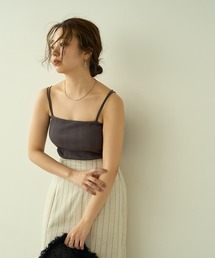 natural couture | 【大人ナチュ】カップ付きランダムテレコキャミソール(キャミソール)