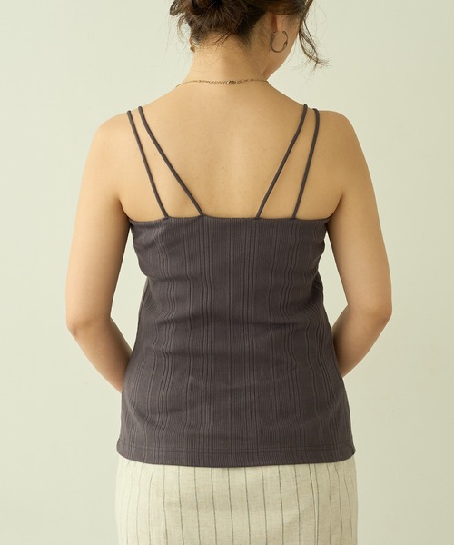 natural couture（ナチュラルクチュール）の「【大人ナチュ】カップ付きランダムテレコキャミソール（キャミソール・レディース・ベージュ/アイボリー/スミクロ・FREE）」の18枚目の写真