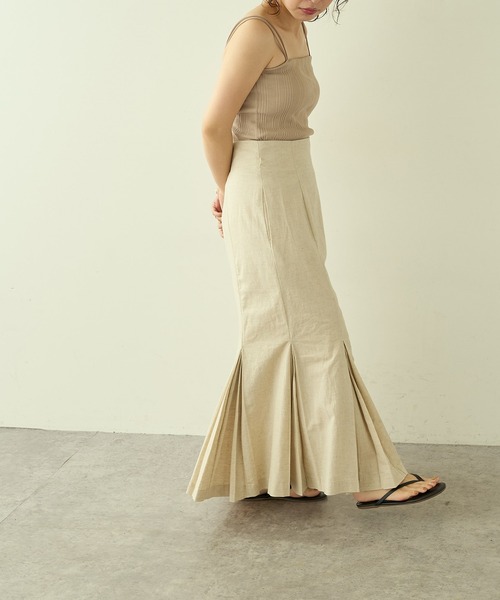 natural couture（ナチュラルクチュール）の「【大人ナチュ】カップ付きランダムテレコキャミソール（キャミソール・レディース・ベージュ/アイボリー/スミクロ・FREE）」の15枚目の写真