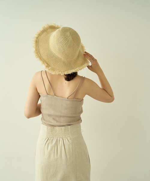 natural couture（ナチュラルクチュール）の「【大人ナチュ】カップ付きランダムテレコキャミソール（キャミソール・レディース・ベージュ/アイボリー/スミクロ・FREE）」の13枚目の写真