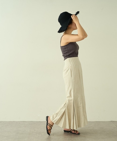 natural couture（ナチュラルクチュール）の「【大人ナチュ】カップ付きランダムテレコキャミソール（キャミソール・レディース・ベージュ/アイボリー/スミクロ・FREE）」の10枚目の写真