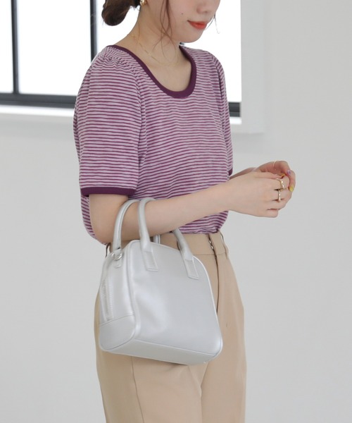 RAY CASSIN（レイカズン）の「スクエアボストンバッグ（ボストンバッグ・レディース・シルバー/ブラック系/ブラウン系・FREE）」の16枚目の写真