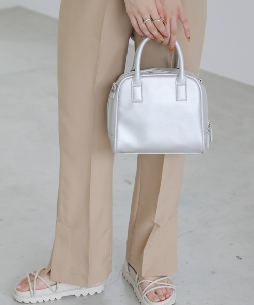 RAY CASSIN（レイカズン）の「スクエアボストンバッグ（ボストンバッグ・レディース・シルバー/ブラック系/ブラウン系・FREE）」の19枚目の写真