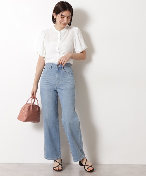 N.(N. Natural Beauty Basic)(エヌエヌナチュラルビューティーベーシック)の「◆パールボタンパフスリーブブラウス(シャツ/ブラウス・レディース・オフホワイト/ブラウン/ライトグリーン・MEDIUM)」の4枚目の写真