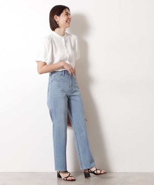 N.(N. Natural Beauty Basic)(エヌエヌナチュラルビューティーベーシック)の「◆パールボタンパフスリーブブラウス(シャツ/ブラウス・レディース・オフホワイト/ブラウン/ライトグリーン・MEDIUM)」の5枚目の写真