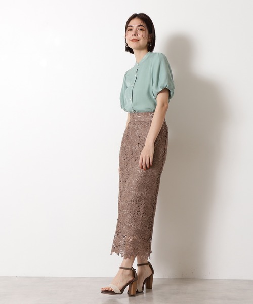 N.(N. Natural Beauty Basic)(エヌエヌナチュラルビューティーベーシック)の「◆パールボタンパフスリーブブラウス(シャツ/ブラウス・レディース・オフホワイト/ブラウン/ライトグリーン・MEDIUM)」の9枚目の写真