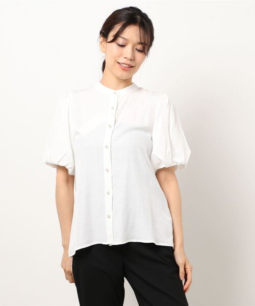 N.(N. Natural Beauty Basic)(エヌエヌナチュラルビューティーベーシック)の「◆パールボタンパフスリーブブラウス(シャツ/ブラウス・レディース・オフホワイト/ブラウン/ライトグリーン・MEDIUM)」の20枚目の写真