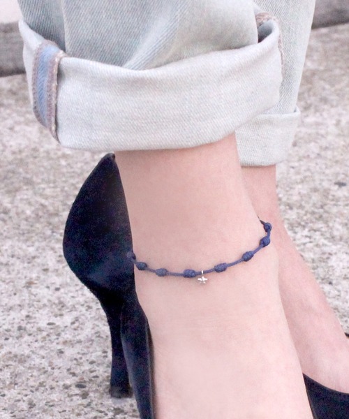 FACES(7)（フェイシーズセブン）の「MARCABANA マールカバーナ ロザリオコード アンクレット シルバー STAR スター（アンクレット・メンズ・ブラック/ネイビー/レッド/ブルー/カーキ・FREE）」の9枚目の写真