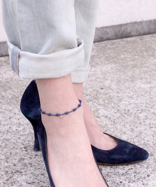 FACES(7)（フェイシーズセブン）の「MARCABANA マールカバーナ ロザリオコード アンクレット シルバー STAR スター（アンクレット・メンズ・ブラック/ネイビー/レッド/ブルー/カーキ・FREE）」の10枚目の写真