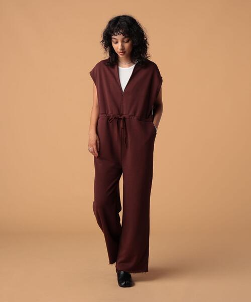 FEELING MADE（フィーリングメイド）の「FEELING MADE エアリースウェット Vネック サロペット（サロペット/オーバーオール・レディース・ダークブラウン/ブラック・SMALL/MEDIUM/LARGE）」の5枚目の写真