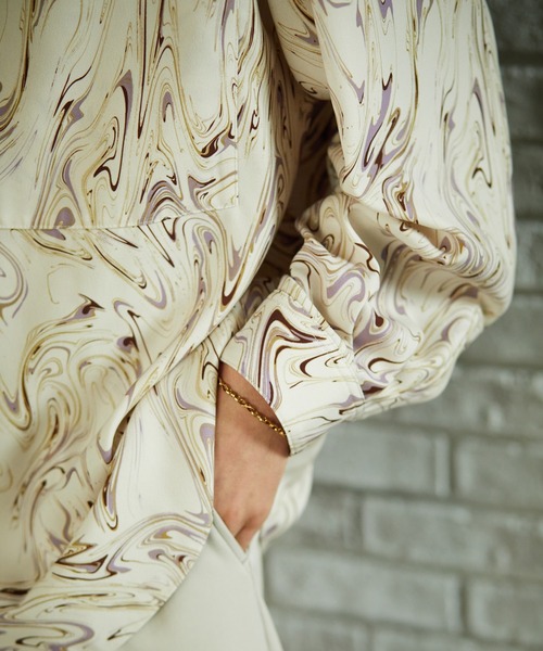 TAUPE（トープ）の「【TAUPE/トープ】 リキッドフロールーズシャツ（シャツ/ブラウス・メンズ・ブラウン/アイボリー・1/2）」の5枚目の写真