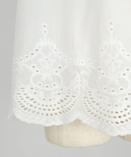 ＡＮＤＪ（アンドジェイ）の「裾スカラップ刺繍レースAラインコットンチュニック（タンクトップ・レディース・ホワイト/ブラック・M）」の20枚目の写真