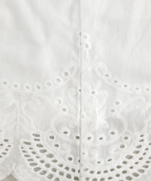 ＡＮＤＪ（アンドジェイ）の「裾スカラップ刺繍レースAラインコットンチュニック（タンクトップ・レディース・ホワイト/ブラック・M）」の15枚目の写真
