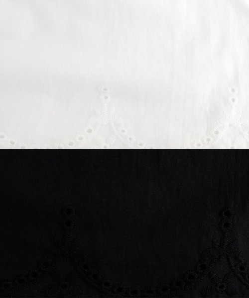 ＡＮＤＪ（アンドジェイ）の「裾スカラップ刺繍レースAラインコットンチュニック（タンクトップ・レディース・ホワイト/ブラック・M）」の12枚目の写真