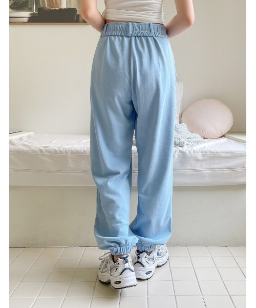 chuu（チュー）の「CHUU ウエストバンディングジョガーパンツ（スウェットパンツ・レディース・スカイブルー/ピンク/霜降りグレー・FREE）」の20枚目の写真