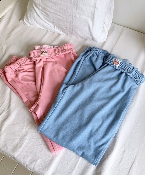 chuu（チュー）の「CHUU ウエストバンディングジョガーパンツ（スウェットパンツ・レディース・スカイブルー/ピンク/霜降りグレー・FREE）」の11枚目の写真