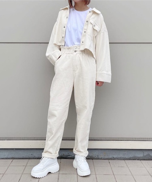 WEGO（ウィゴー）の「WEGO/【S～Lサイズ】コーデュロイマムパンツ（チノパンツ・レディース・ベージュ/グリーン/アイボリー・SMALL/MEDIUM/LARGE）」の4枚目の写真