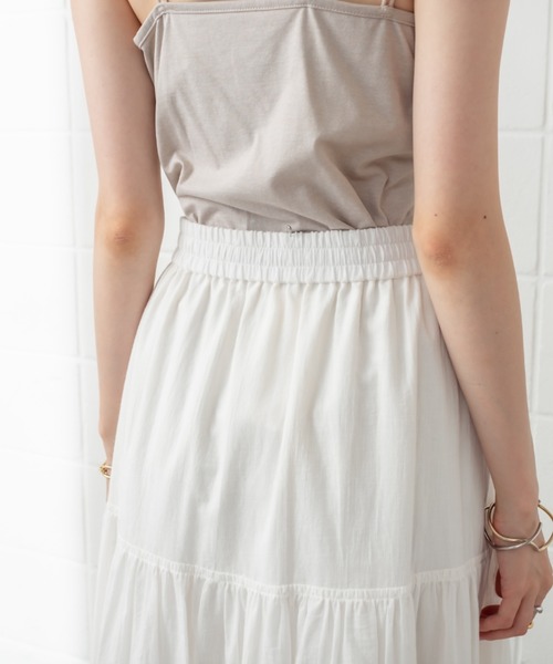 mystic（ミスティック）の「ランダムタックロングスカート（スカート・レディース・ブラック/オフホワイト・FREE）」の4枚目の写真