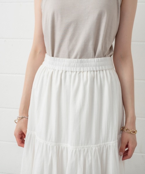 mystic（ミスティック）の「ランダムタックロングスカート（スカート・レディース・ブラック/オフホワイト・FREE）」の9枚目の写真