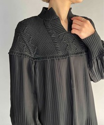 PICCIN | ケーブルニット切替プリーツプルオーバー(その他トップス)