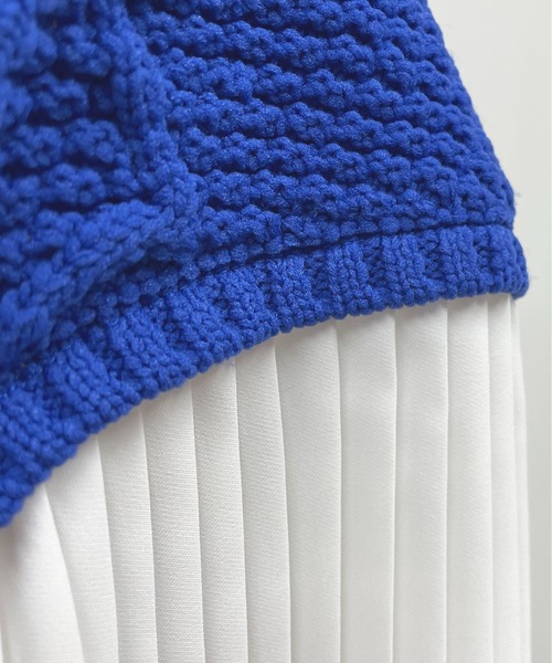 【セール】ケーブルニット切替プリーツプルオーバー（その他トップス）｜PICCIN（ピッチン）