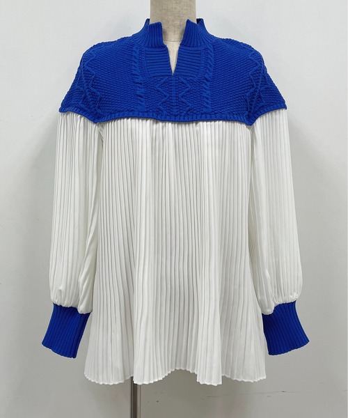 【セール】ケーブルニット切替プリーツプルオーバー（その他トップス）｜PICCIN（ピッチン）